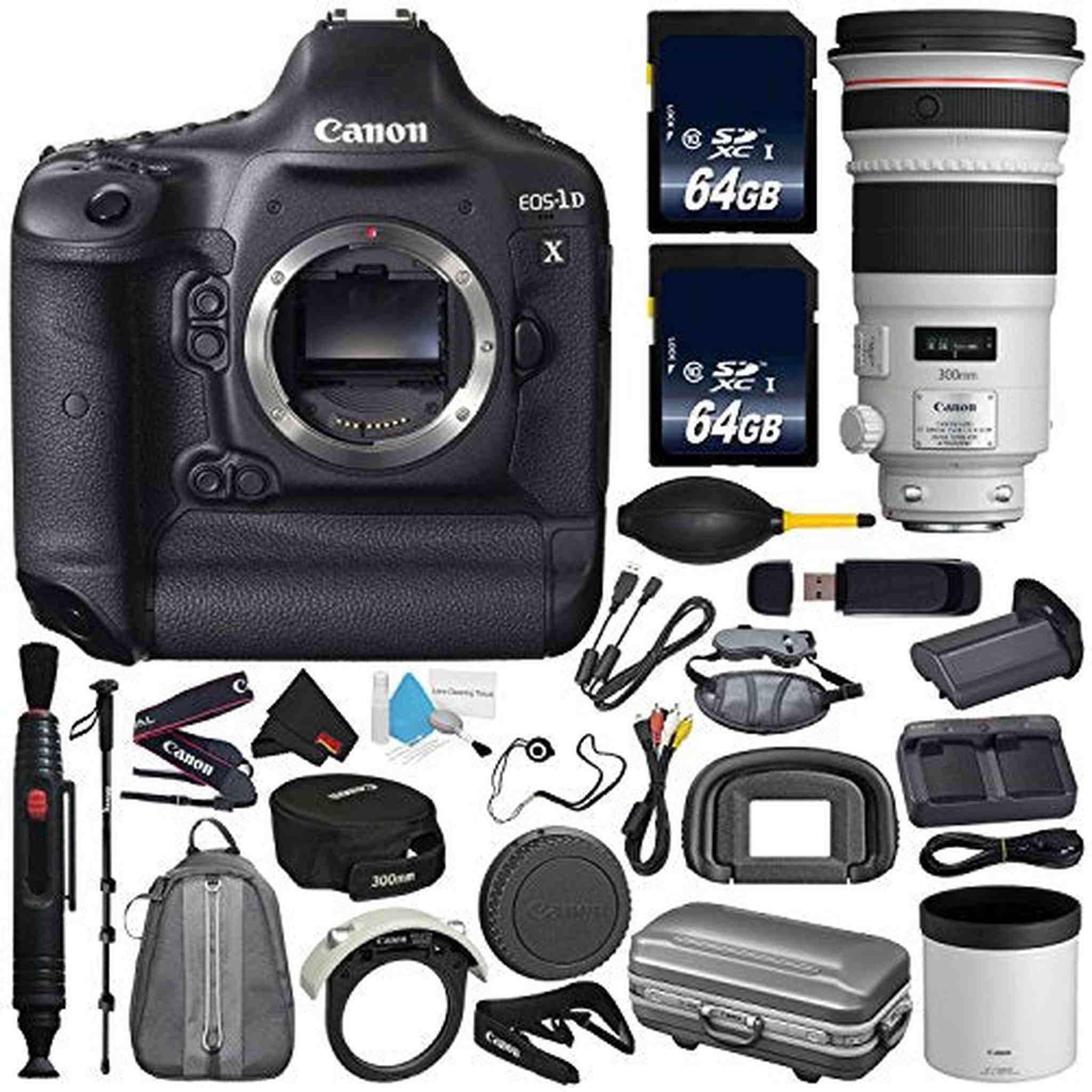 Canon EOS-1D X DSLR Camera International Version No Warranty + Canon EF 300mm f/2.8L is II USM Lens + Canon