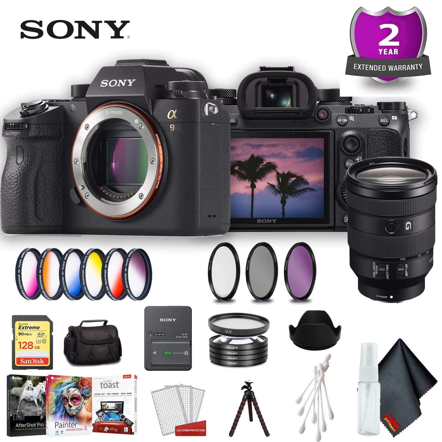 Sony Alpha a9 Mirrorless Digital Camera International Model Standard Accessory Bundle w/ 24-105mm Lens