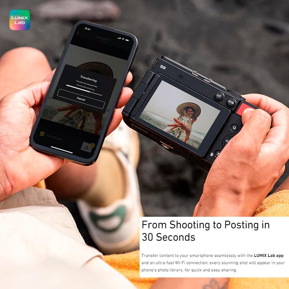 Panasonic LUMIX S9 Mirrorless Camera, 24.2MP Full Frame with Phase Hybrid AF, New Active I.S. Technology - DC-S9BODYK Black