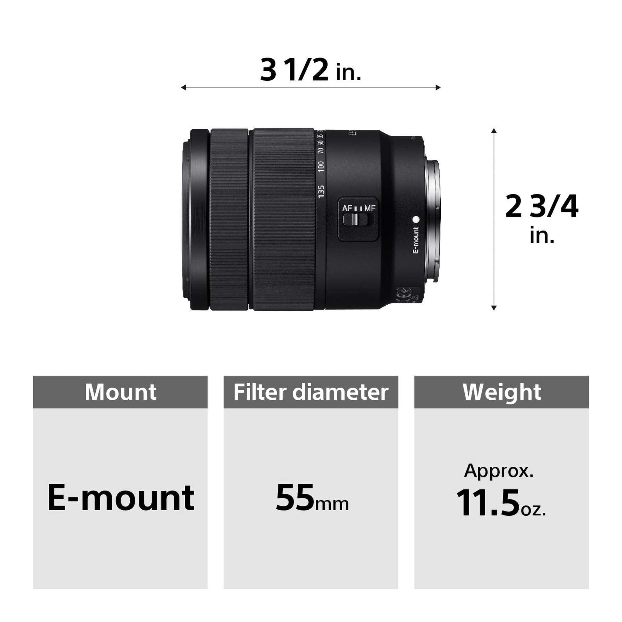 Sony 18-135mm F3.5-5.6 OSS APS-C E-mount Zoom Lens - Used Sony