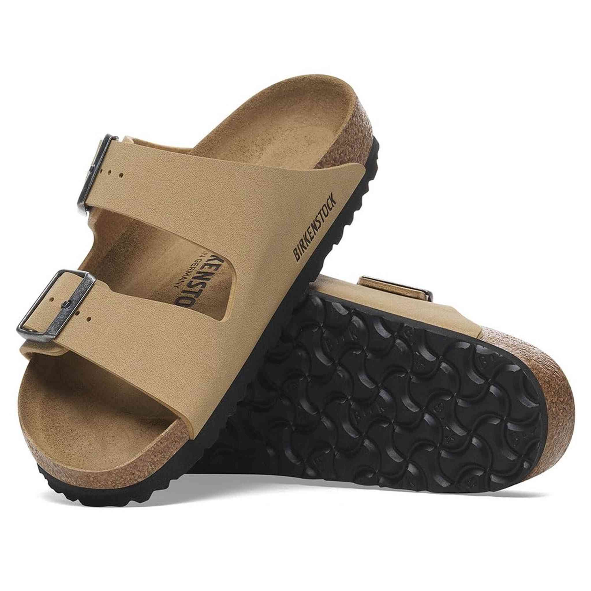 Birkenstock Unisex Arizona BS Birko-Flor Latte Cream Sandals 10 W / 8 M US