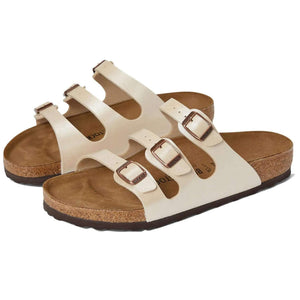 Birkenstock Unisex Florida BS Birko-Flor Graceful Pearl White Sandals 10 W / 8 M US