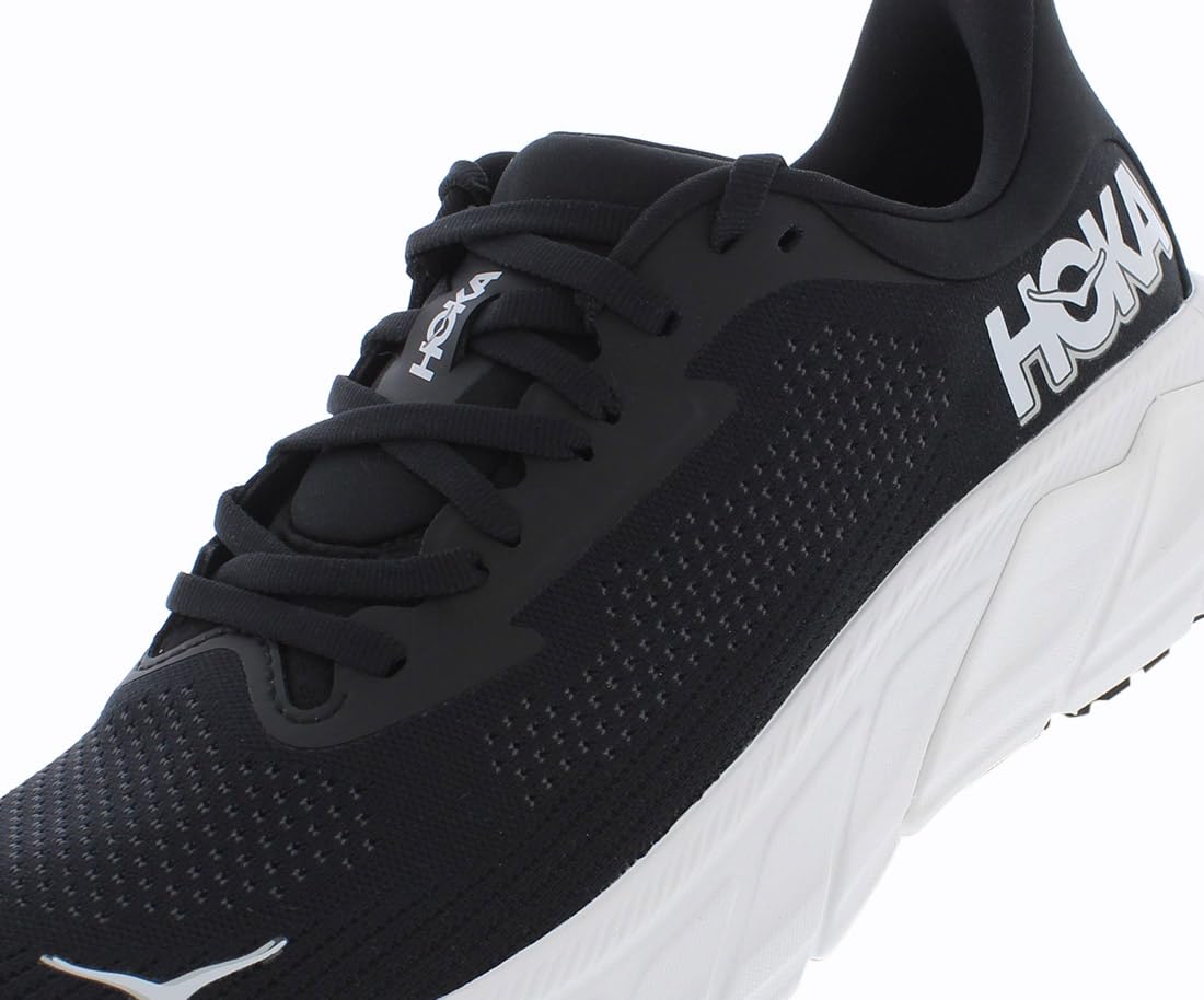 Hoka Men's Arahi 7 Sneaker, Black/White, 9