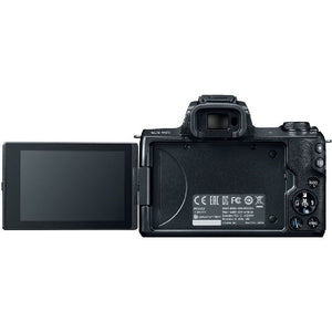 Canon EOS M50 Mirrorless Digital Camera with 15-45mm Lens + Flash + UV FLD CPL Filter Kit + Wide Angle & Telephoto Lens