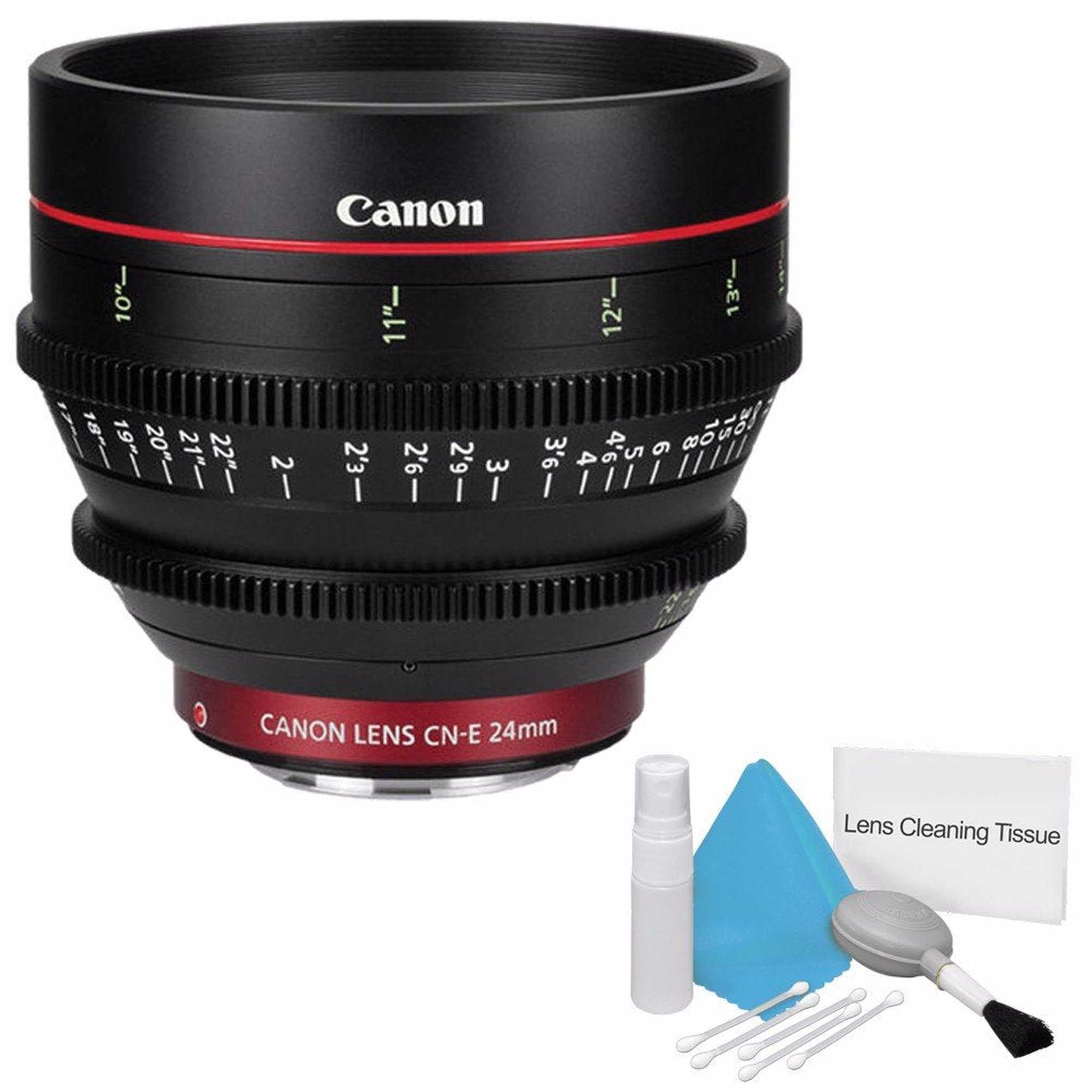 Canon CN-E 24mm T1.5 L F Cine Lens International Model + Deluxe Cleaning Kit Base Bundle