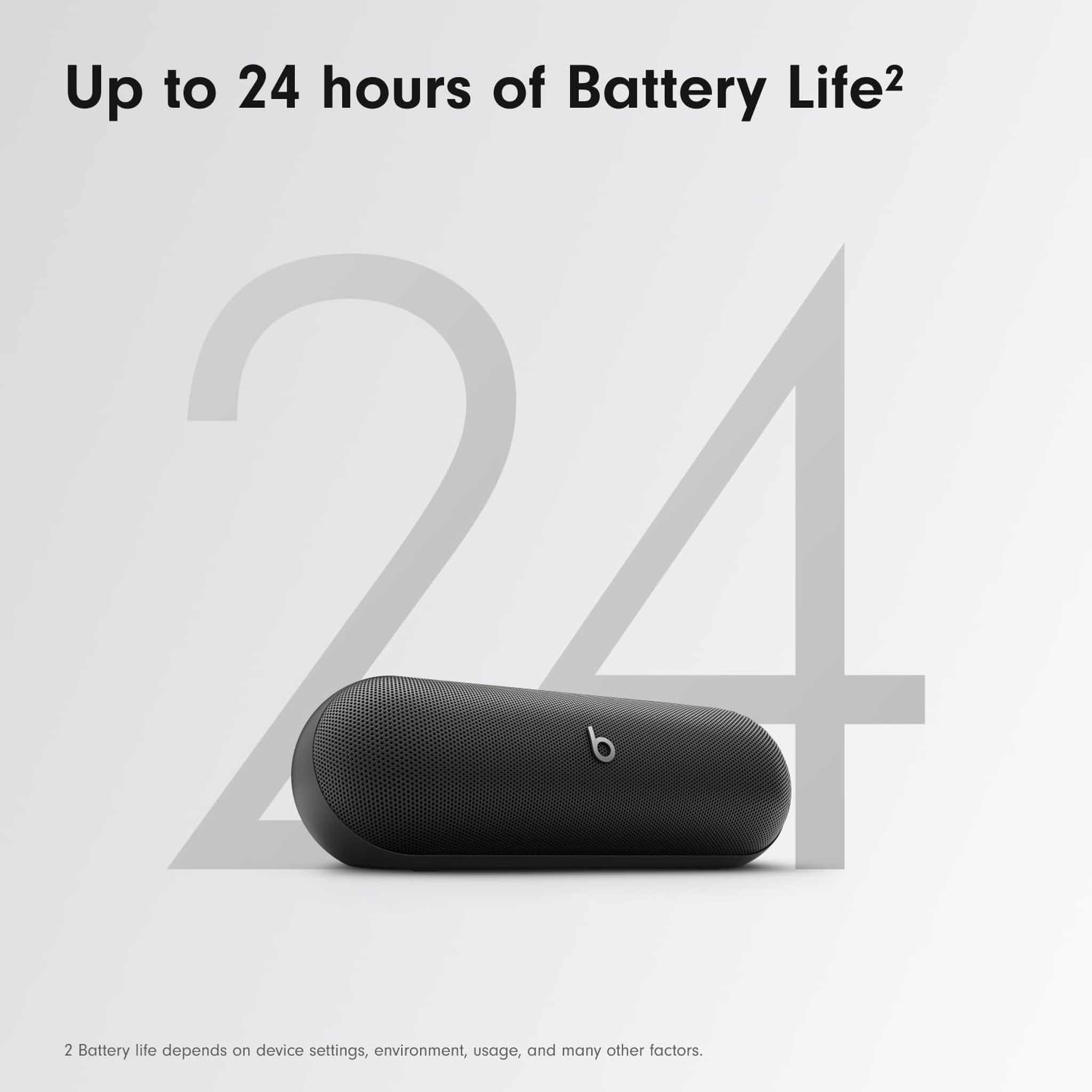 Beats Pill - Wireless Bluetooth Speaker and Portable Charger via USB-C - Up to 24 Hours Battery Life, IP67 Water Resistant, Apple & Android Compatible, Built-in Microphone - Matte Black
