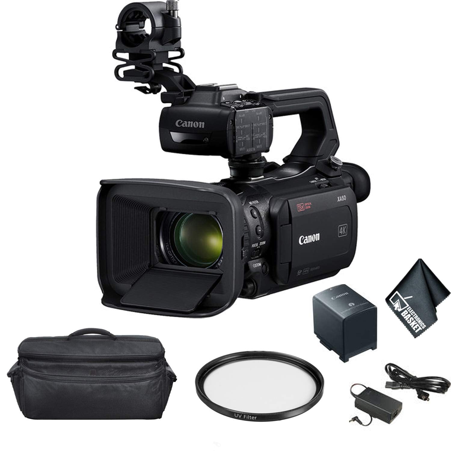 Canon XA50 Professional UHD 4K Camcorder Bundle with Carrying Case + More