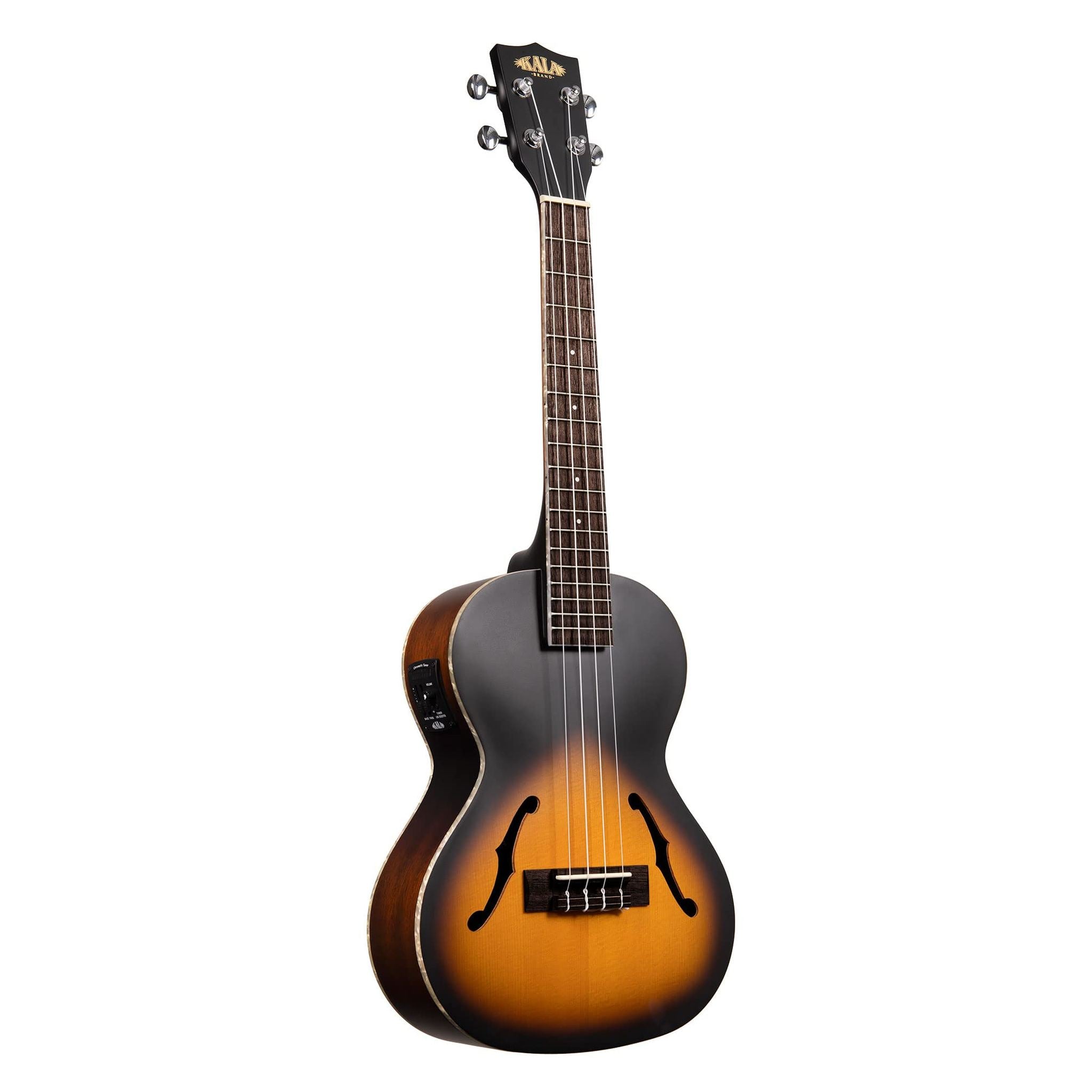 Kala Tobacco Burst Satin Archtop Tenor Ukulele with EQ with Built-In Tuner KA-JTE/2TS Kala