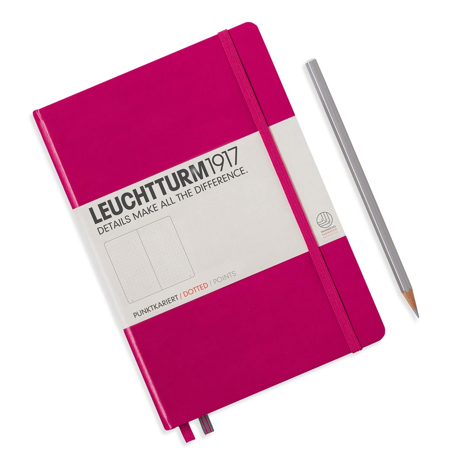Leuchtturm1917 Medium A5 Dotted Hardcover Notebook Berry - 249 Numbered Pages