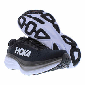 HOKA Bondi 8 Womens Shoes Size 5.5, Color: Black/White