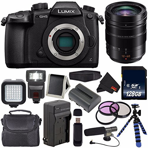Panasonic Lumix DC-GH5 Mirrorless Micro Four Thirds Digital Camera DC-GH5KBODY (International Version) + Panasonic 12-60