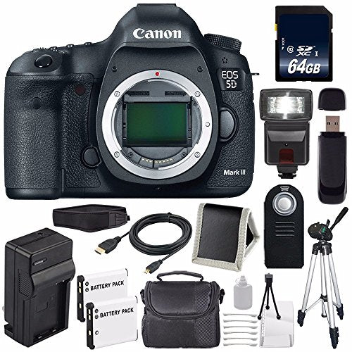 Canon EOD 5D III Digital Camera International Model + LP-E6 Battery + 64GB Memory Card Base Bundle