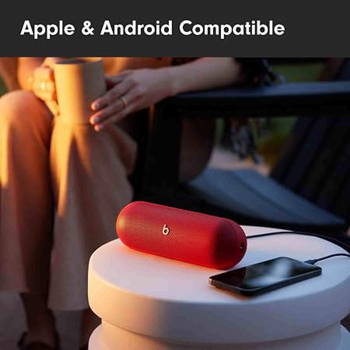 Beats Pill - Wireless Bluetooth Speaker and Portable Charger via USB-C - Up to 24 Hours Battery Life, IP67 Water Resistant, Apple & Android Compatible, Built-in Microphone - Statement Red - Reconditioned