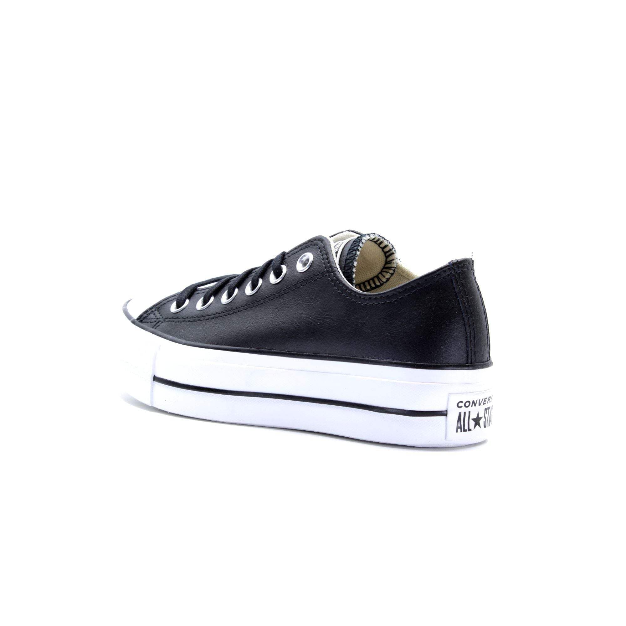 Converse Women's Chuck Taylor All Star Lift Clean Sneaker, Black/Black/White, 6