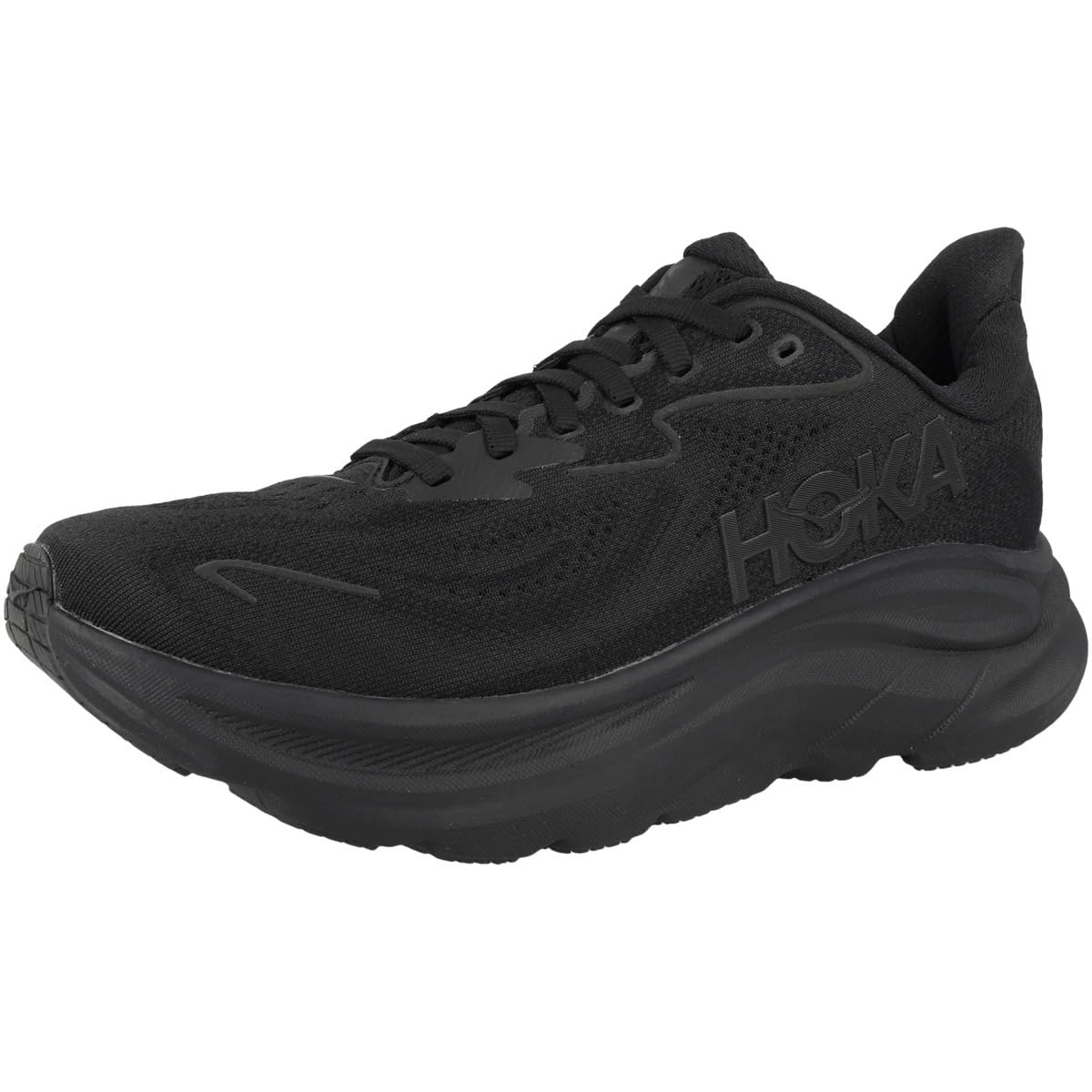 Hoka Women's Clifton 10 Sneaker, Black/Black, 7