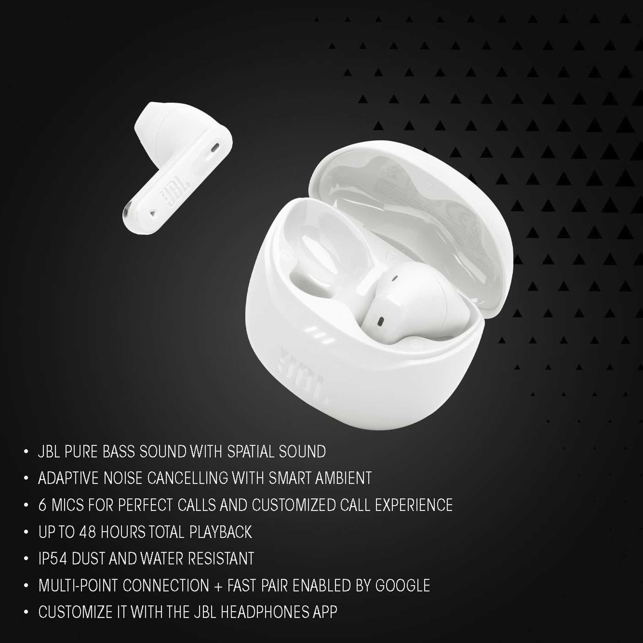 JBL Tune Flex 2 - True Wireless Noise Cancelling Earbuds White