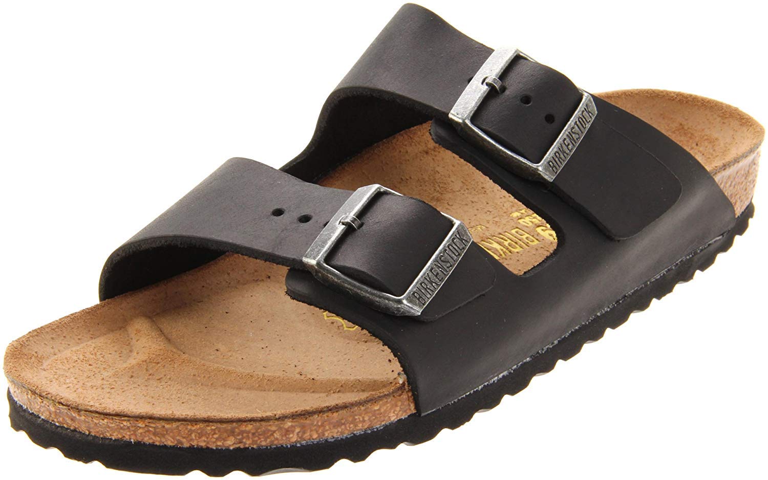 Birkenstock Women's Arizona Sandal Black Oiled Leather Size 39 M EU