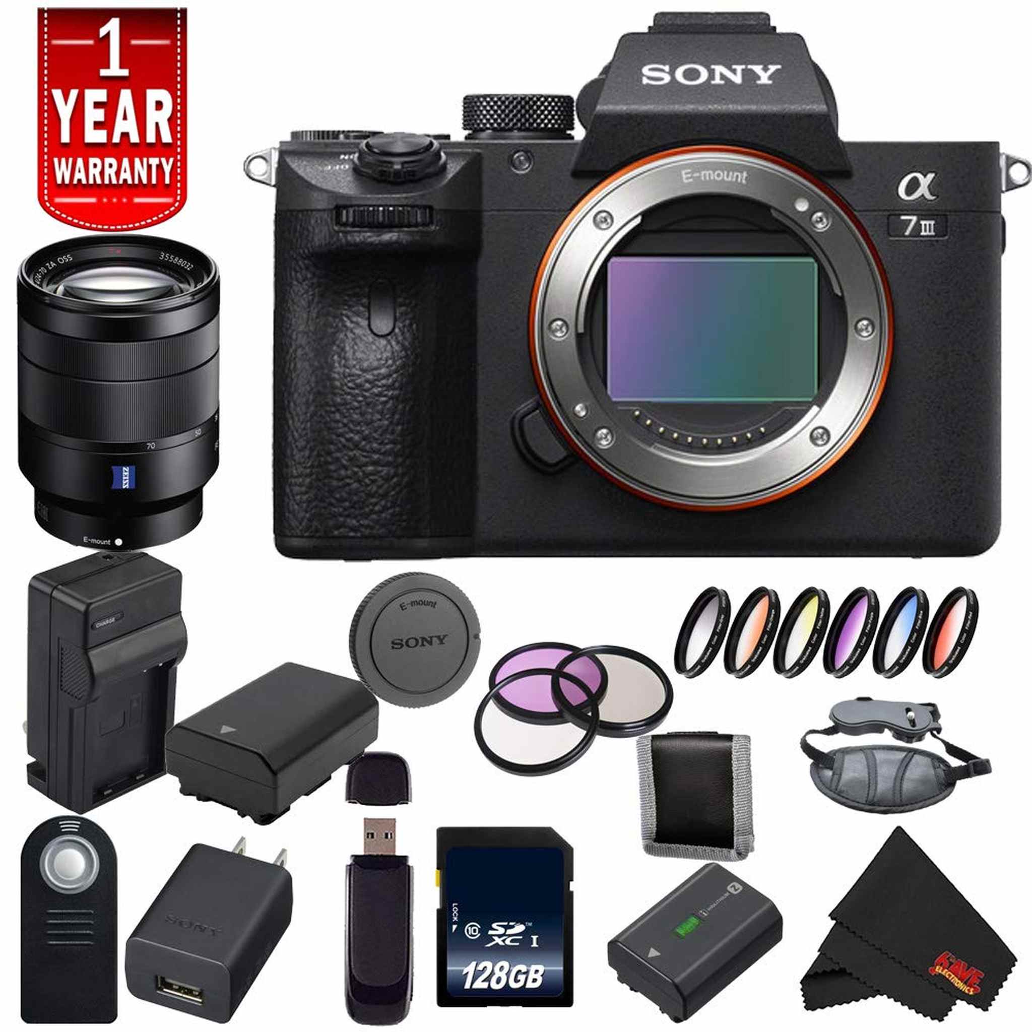 Sony Alpha a7 III ILCE7M3/B Mirrorless Digital Camera International Model + Sony 24-70mm Lens Base Bundle Sony