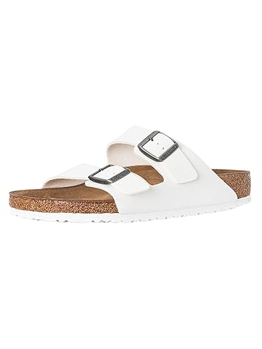 Birkenstock Women's Arizona Birko-Flo White Birko-Flor Sandals - 41 R EU (US Men EU's 8-8.5, US Women EU's 10-10.5)