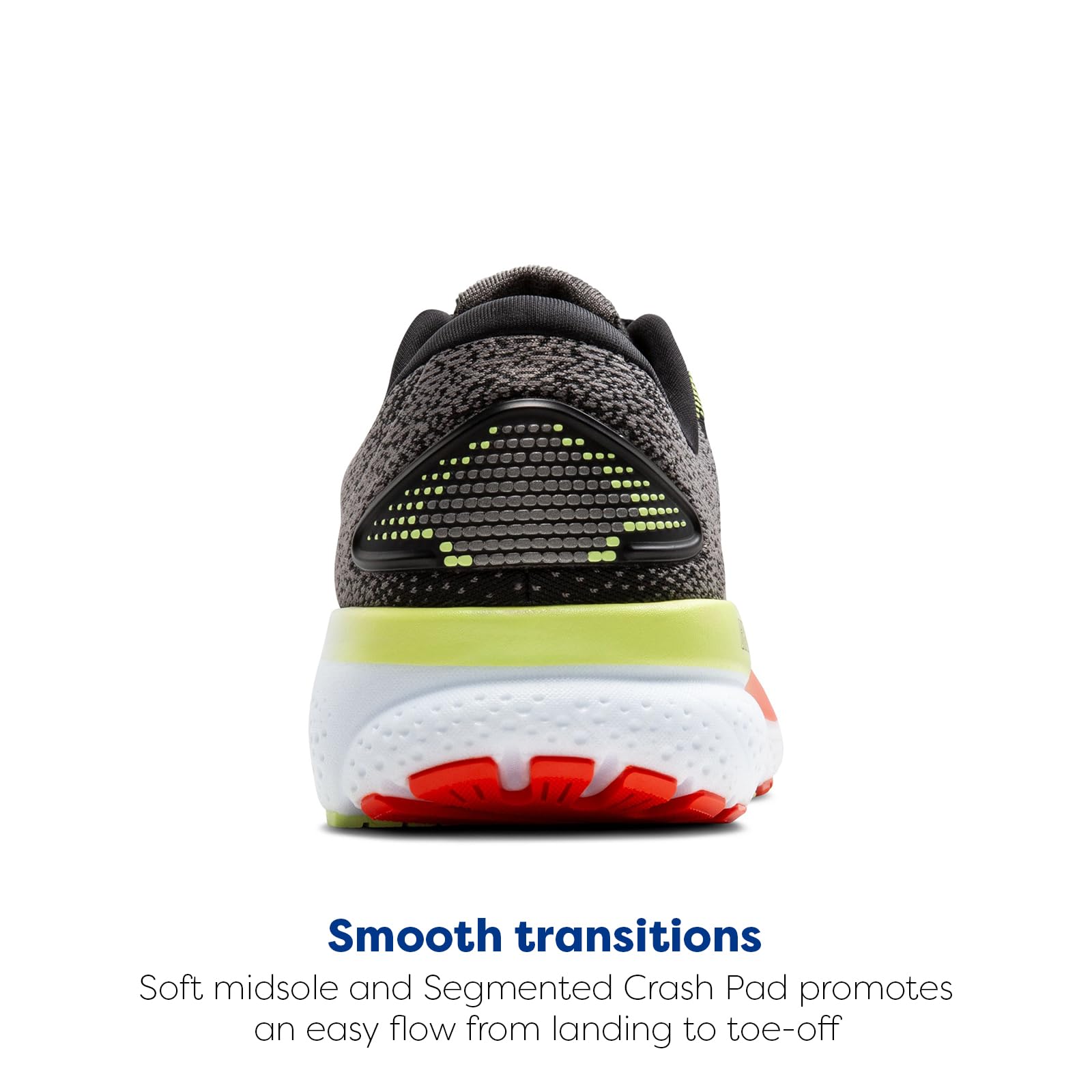 Brooks Men’s Ghost 16 Neutral Running Shoe - Black/Mandarin Red/Green - 12.5 Medium