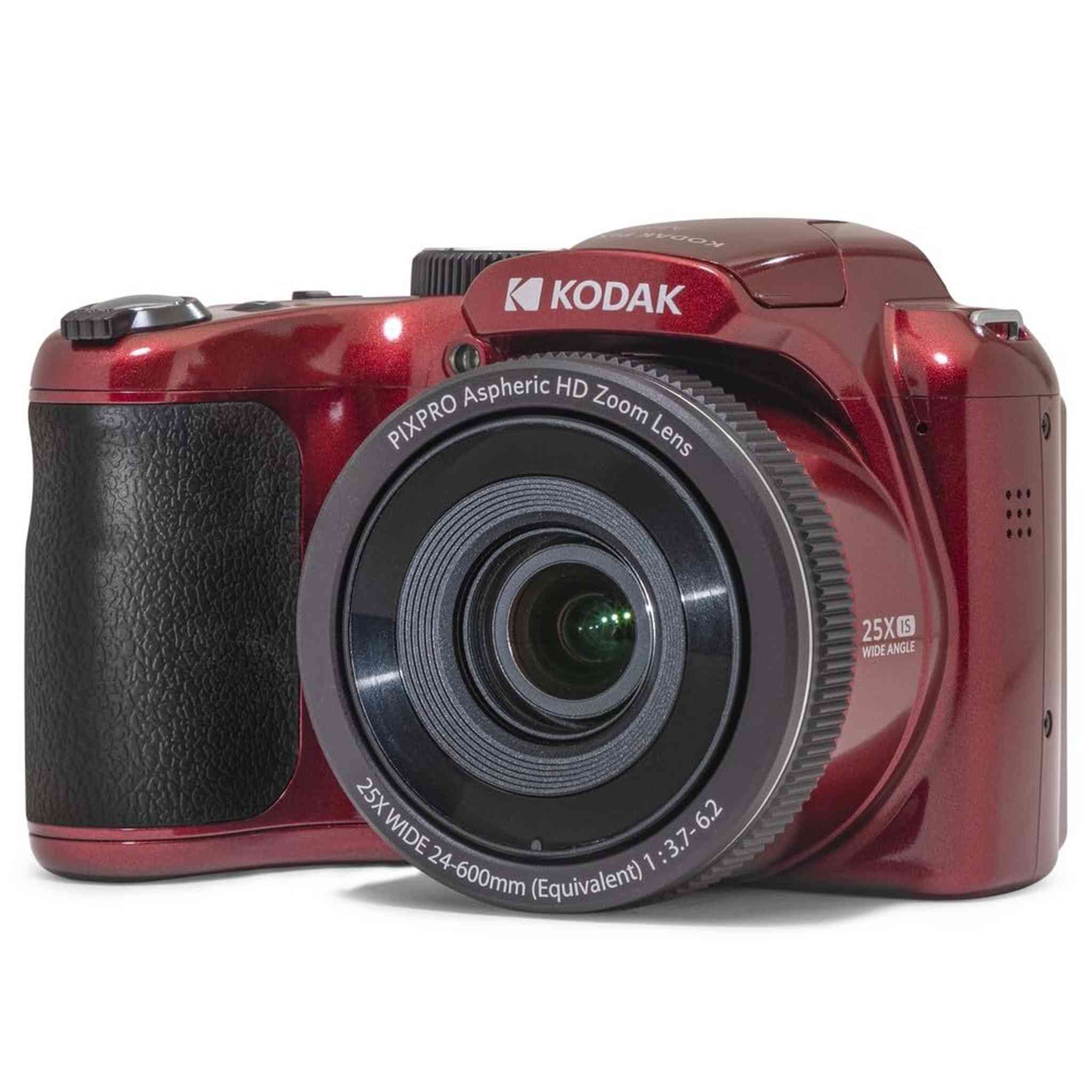 KODAK PIXPRO AZ255-RD 16MP Digital Camera 25X Optical Zoom 24mm Wide Angle Lens Optical Image Stabilization 1080P Full HD Video 3" LCD Vlogging Camera Red KODAK
