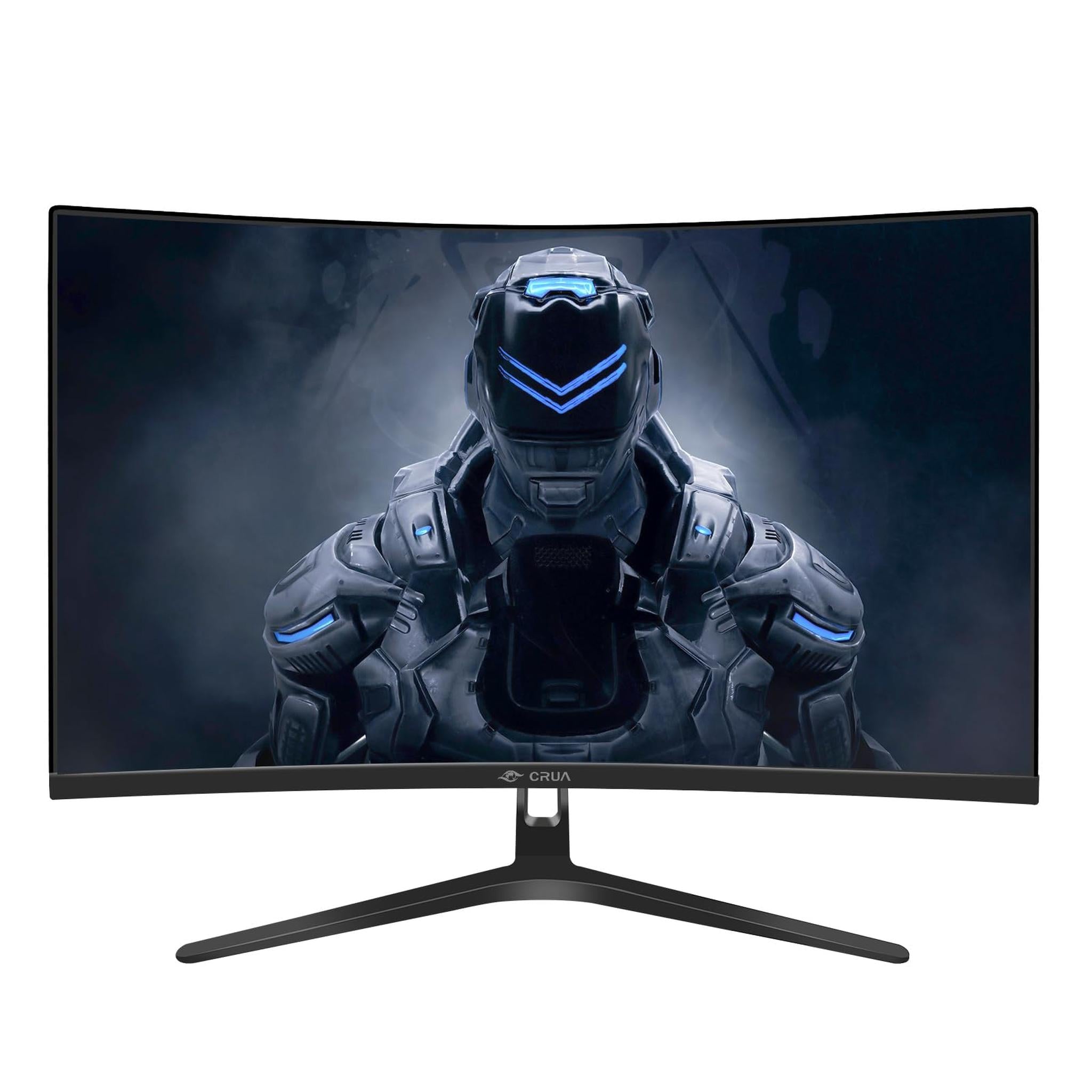 CRUA 27" Curved Gaming Monitor, FHD 1920x1080P, 144Hz/180Hz Computer Monitor, 1800R VA Screen, 120% sRGB, AMD FreeSync, HDMI & DP, Wall Mount Install- Black CRUA