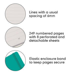 Leuchtturm1917 Medium A5 Ruled Hardcover Notebook Emerald - 249 Numbered Pages