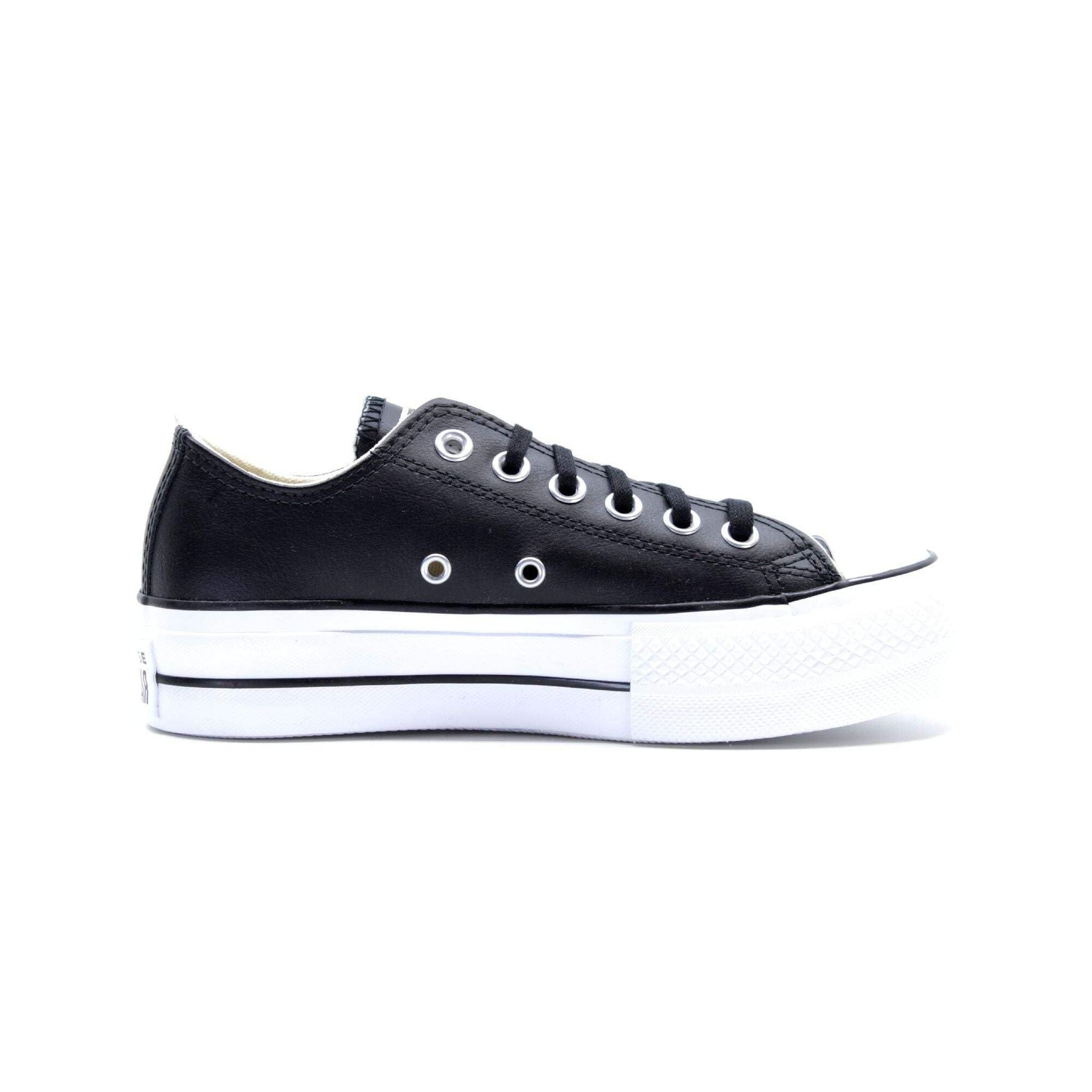 Converse Women's Chuck Taylor All Star Lift Clean Sneaker, Black/Black/White, 6.5