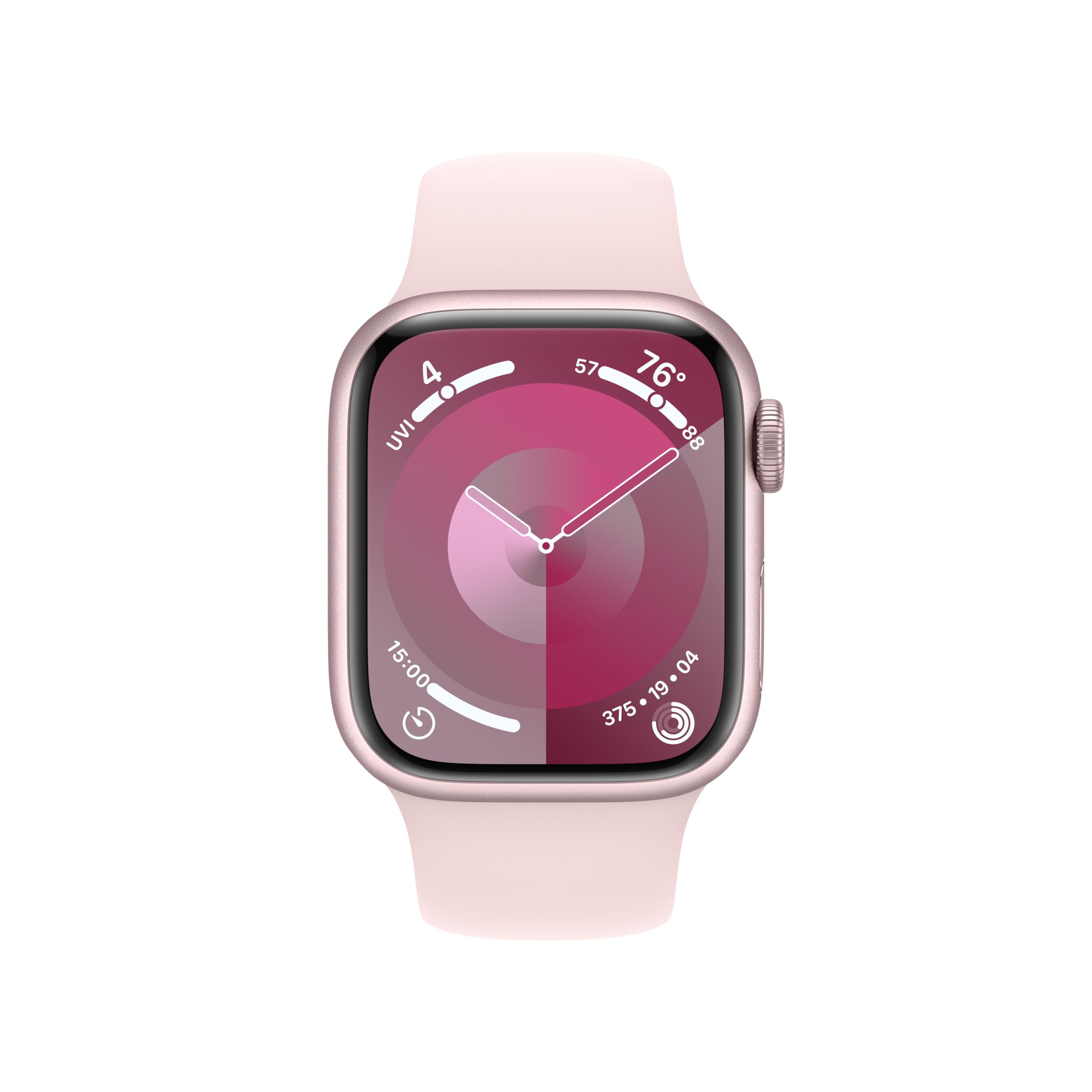 Apple Watch Series 9 [GPS + Cellular 41mm] Smartwatch with Pink Aluminum Case with Pink Sport Band S/M.