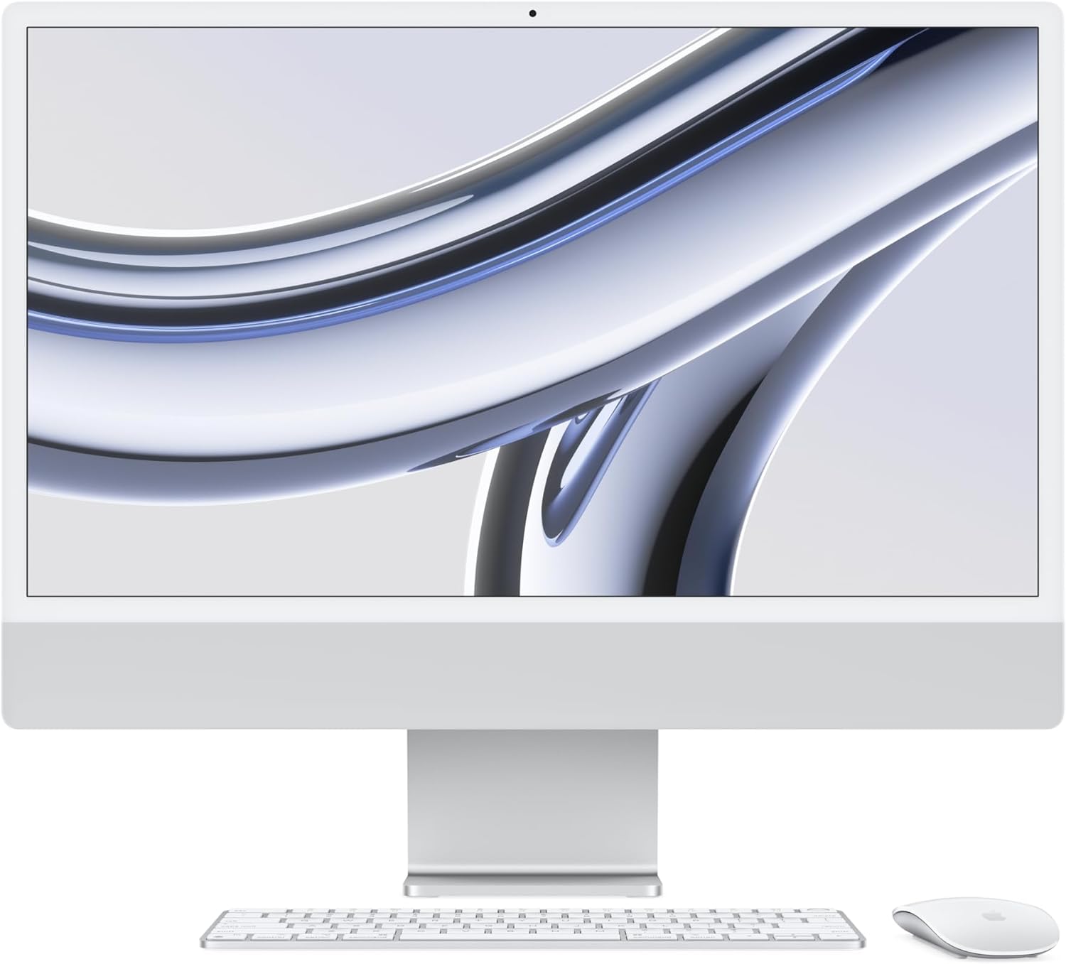 Apple 2023 iMac All-in-One Desktop Computer with M3 chip: 8-core CPU, 10-core GPU, 24-inch Retina Display, 8GB Unified Memory, 512GB SSD Storage, Matching Accessories. Works with iPhone/iPad; Silver