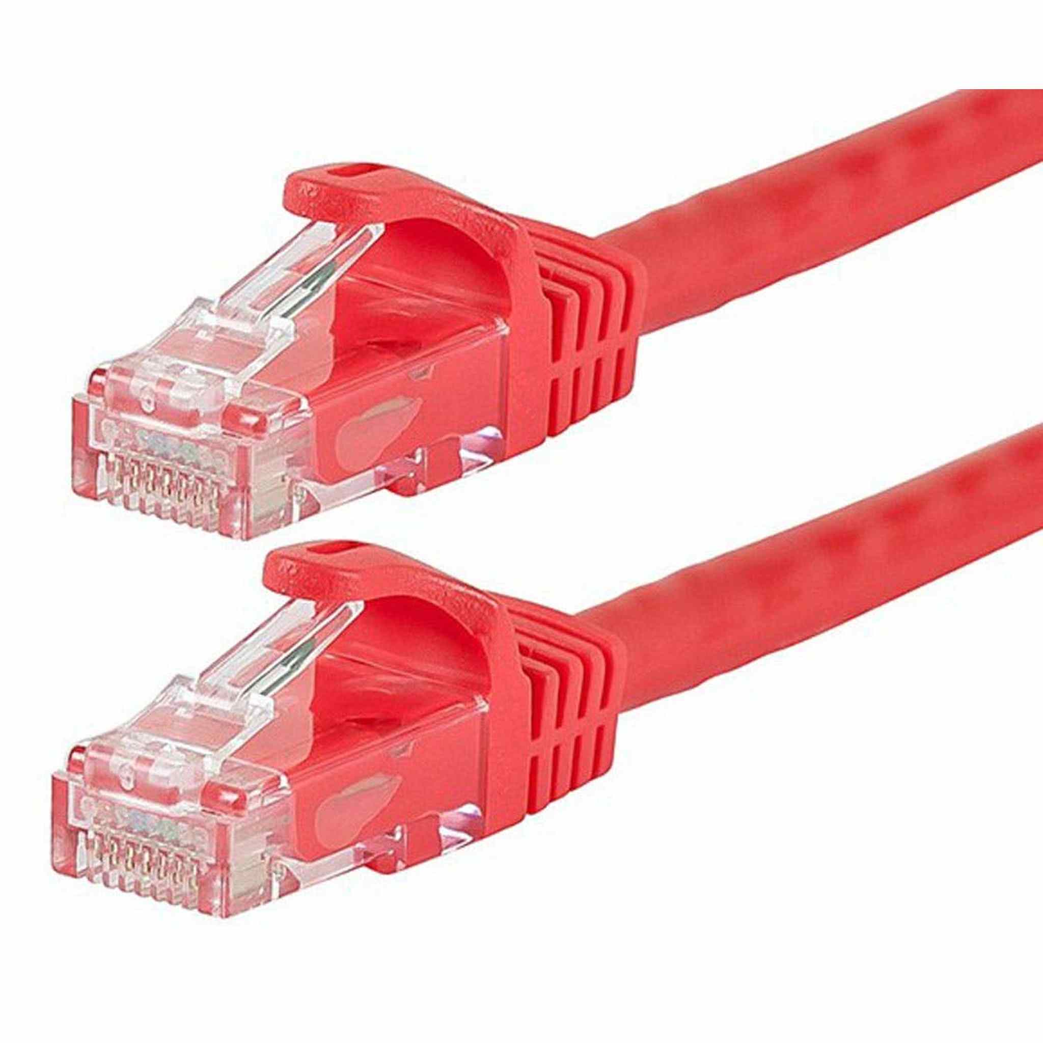 Monoprice Flexboot Cat6 Ethernet Patch Cable - Network Internet Cord - RJ45, Stranded, 550Mhz, UTP, Pure Bare Copper Wire, 24AWG, 0.5ft, Red