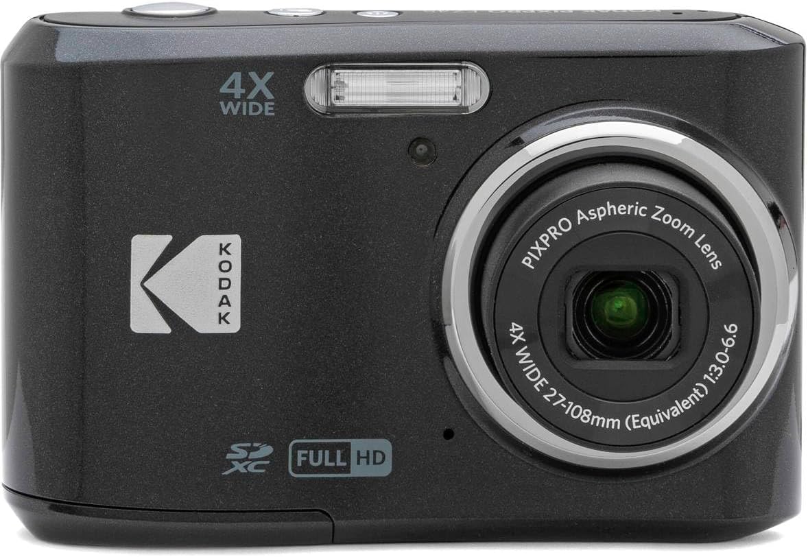 KODAK PIXPRO Friendly Zoom FZ45-BK 16MP Digital Camera with 4X Optical Zoom 27mm Wide Angle and 2.7" LCD Screen Black