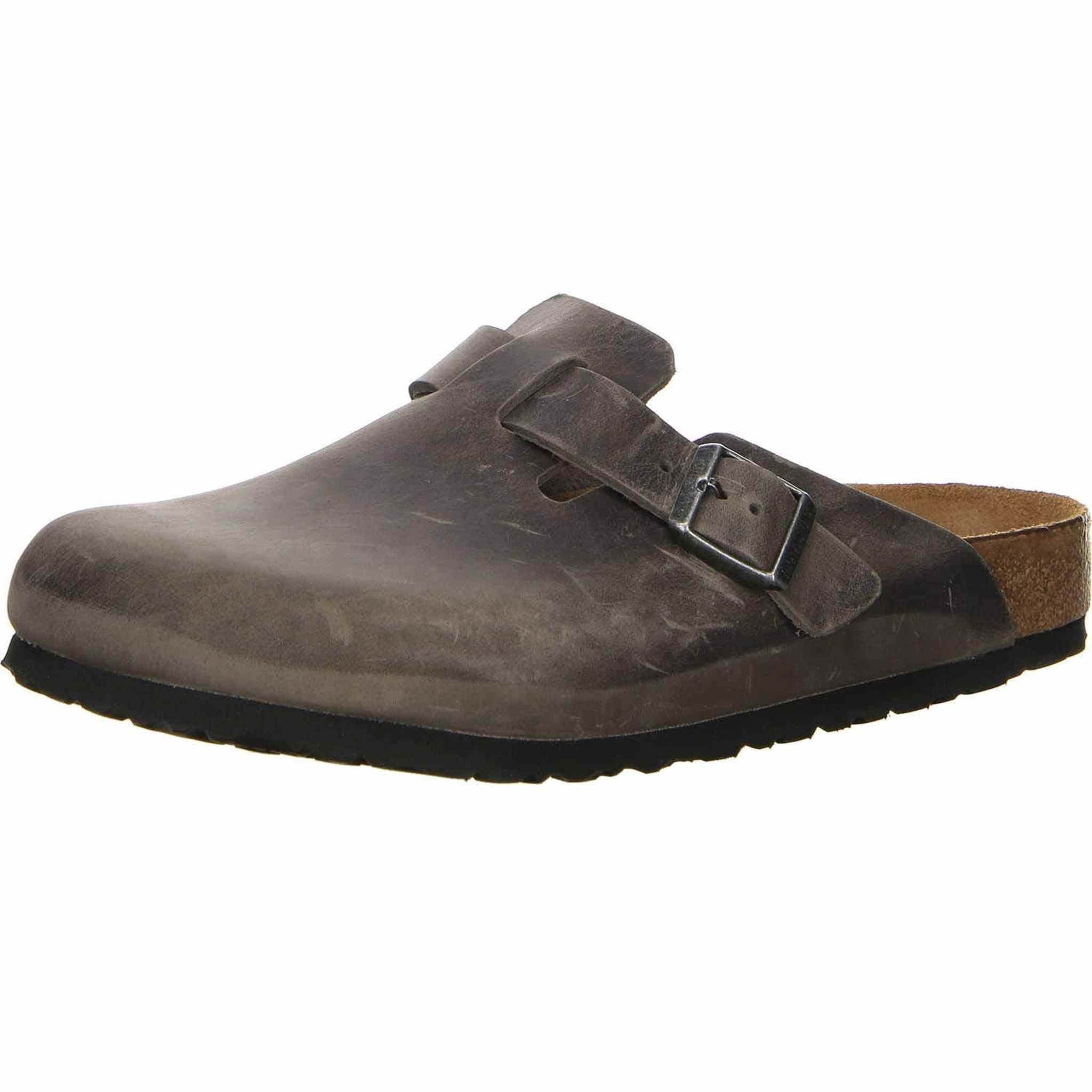 Birkenstock Oiled Leather Soft Footbed Slip On Shoes 10 B M US Women / 8 D M US Iron Birkenstock