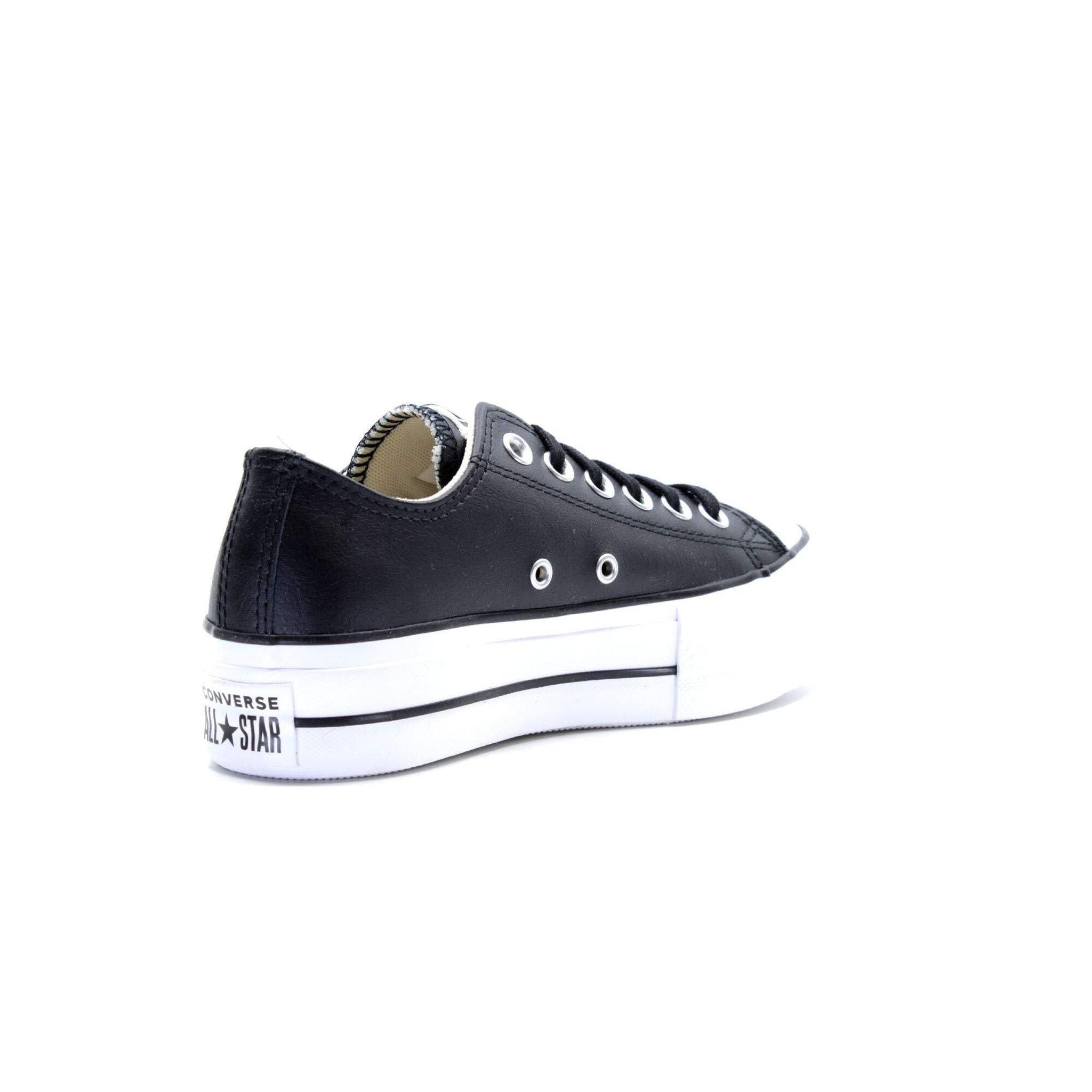 Converse Women's Chuck Taylor All Star Lift Clean Sneaker, Black/Black/White, 6.5