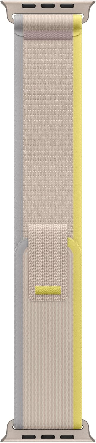Apple Watch Band - Trail Loop 49mm - Yellow/Beige with Rugged Titanium Finish - M/L