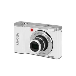 Minolta 56 Mega Pixels Dual Lens Point & Shoot Digital Camera with 5X Optical Zoom & 5K Ultra HD Video, White Minolta