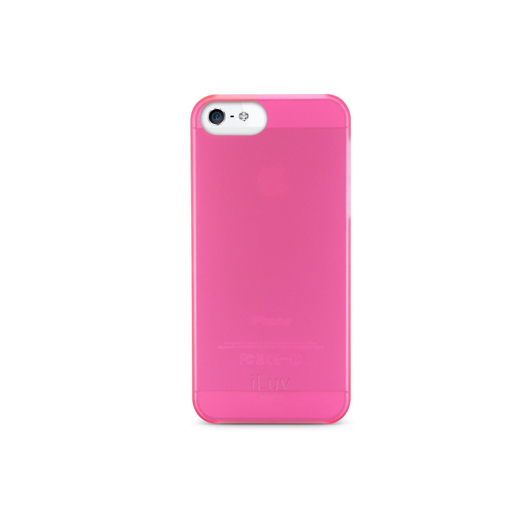 iLuv ICA7H305PNK Overlay Translucent Hardshell Case for Apple iPhone 5 and iPhone 5S - 1 Pack - Retail Packaging - Pink
