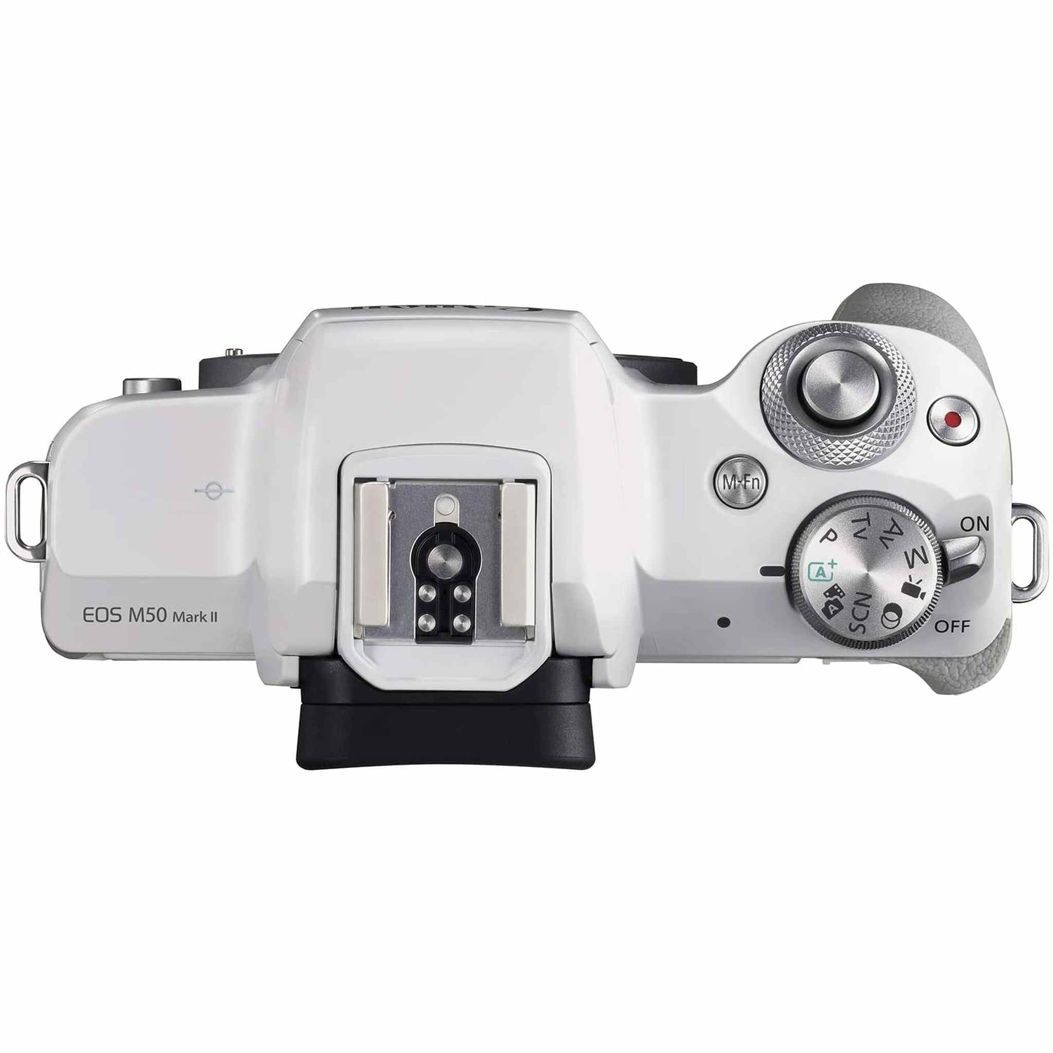 Canon EOS M50 Mark II + EF-M 15-45mm is STM Kit White International Model
