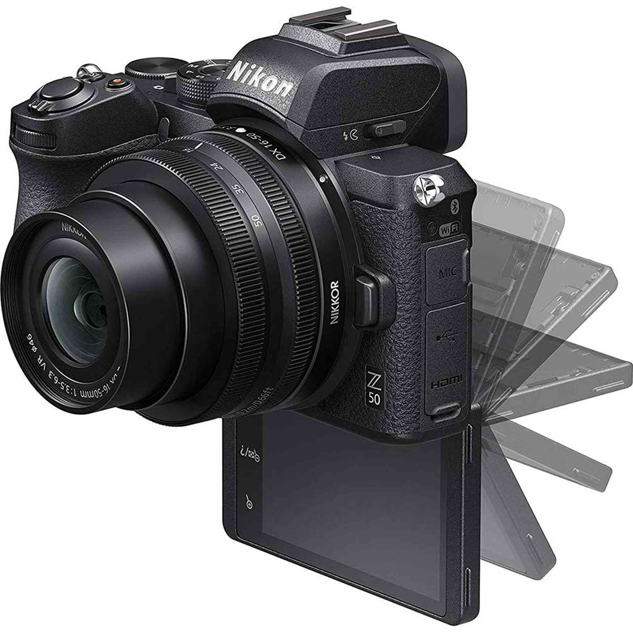 Nikon Z50 Mirrorless Camera with NIKKOR Z DX 16-50mm & 50-250mm VR Lens -Renewed - Like New Nikon