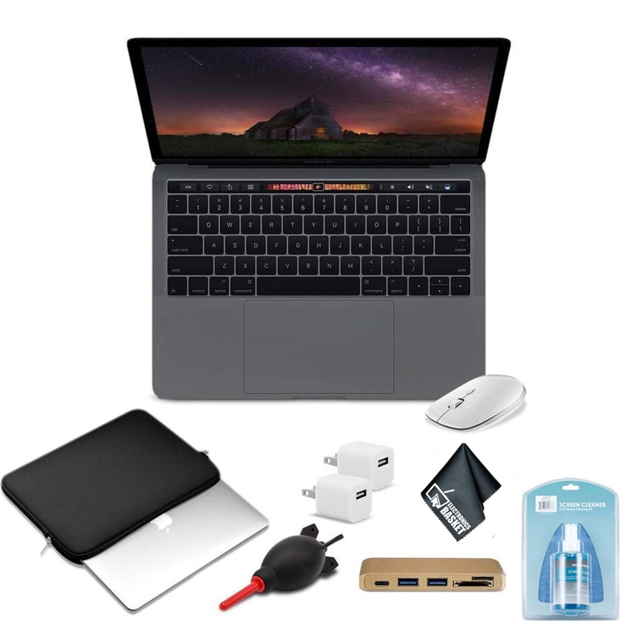 Apple 13.3 inch MacBook Pro Laptop Computer Touch Bar 512GB SSD Mid 2018 Version, Space Gray MR9R2LL/A Bundle Type-C USB 3.0 HUB + Mouse + More