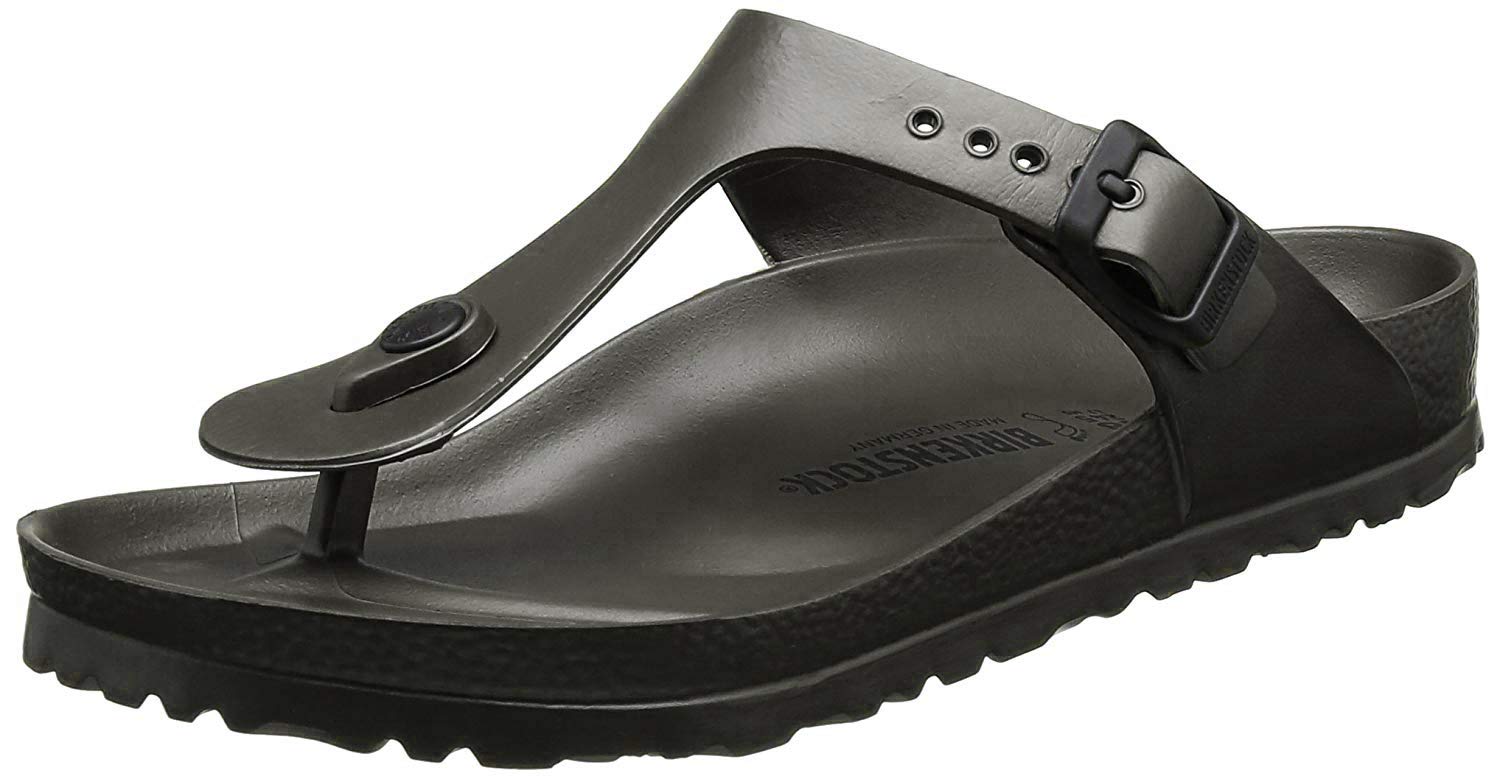 Birkenstock Unisex Gizeh Essentials EVA Sandals, Metallic Anthracite, 41 R EU