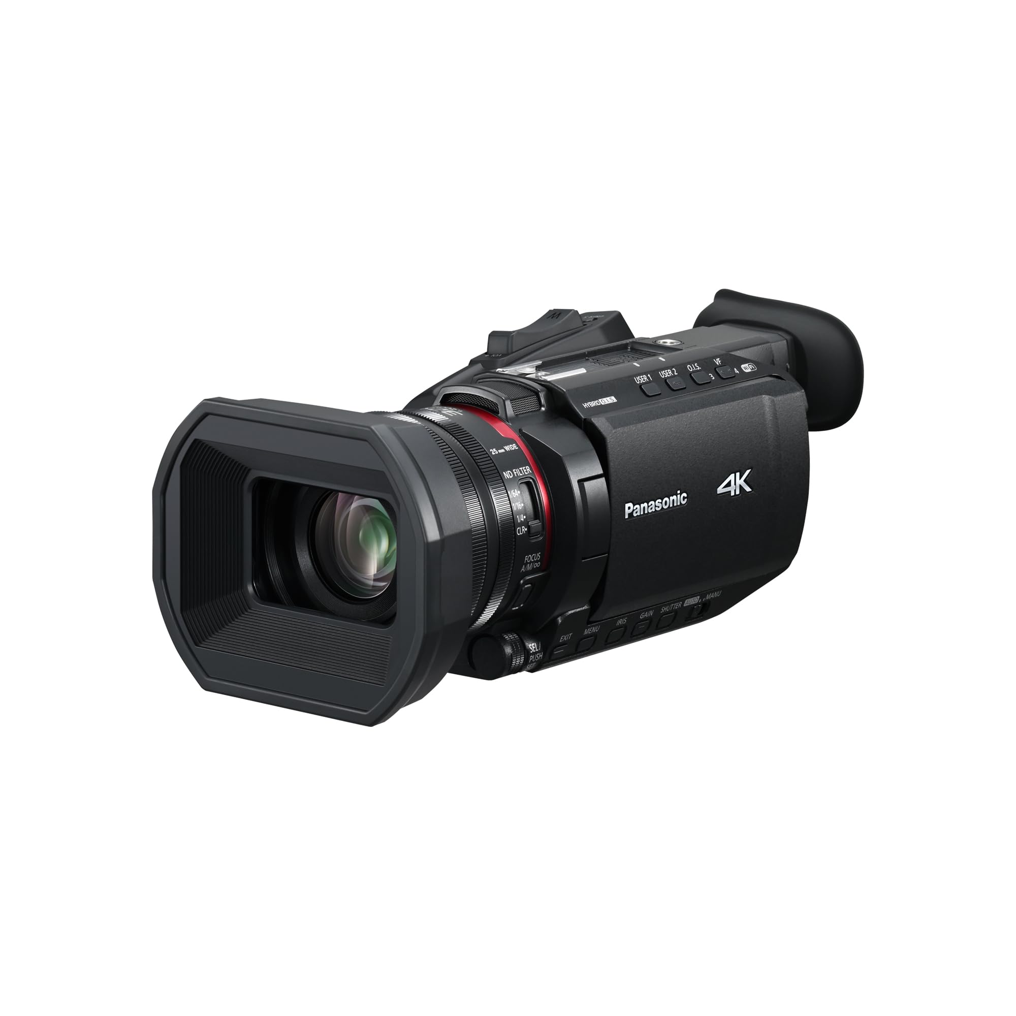 Panasonic X1600 4K Camcorder for Directors, Wide Angle Telephoto Lens with 24x Zoom, Hybrid O.I.S., 4K High-Precision AF with Face Detection, Heat Dispersing Design, Wireless Controls - HC-X1600