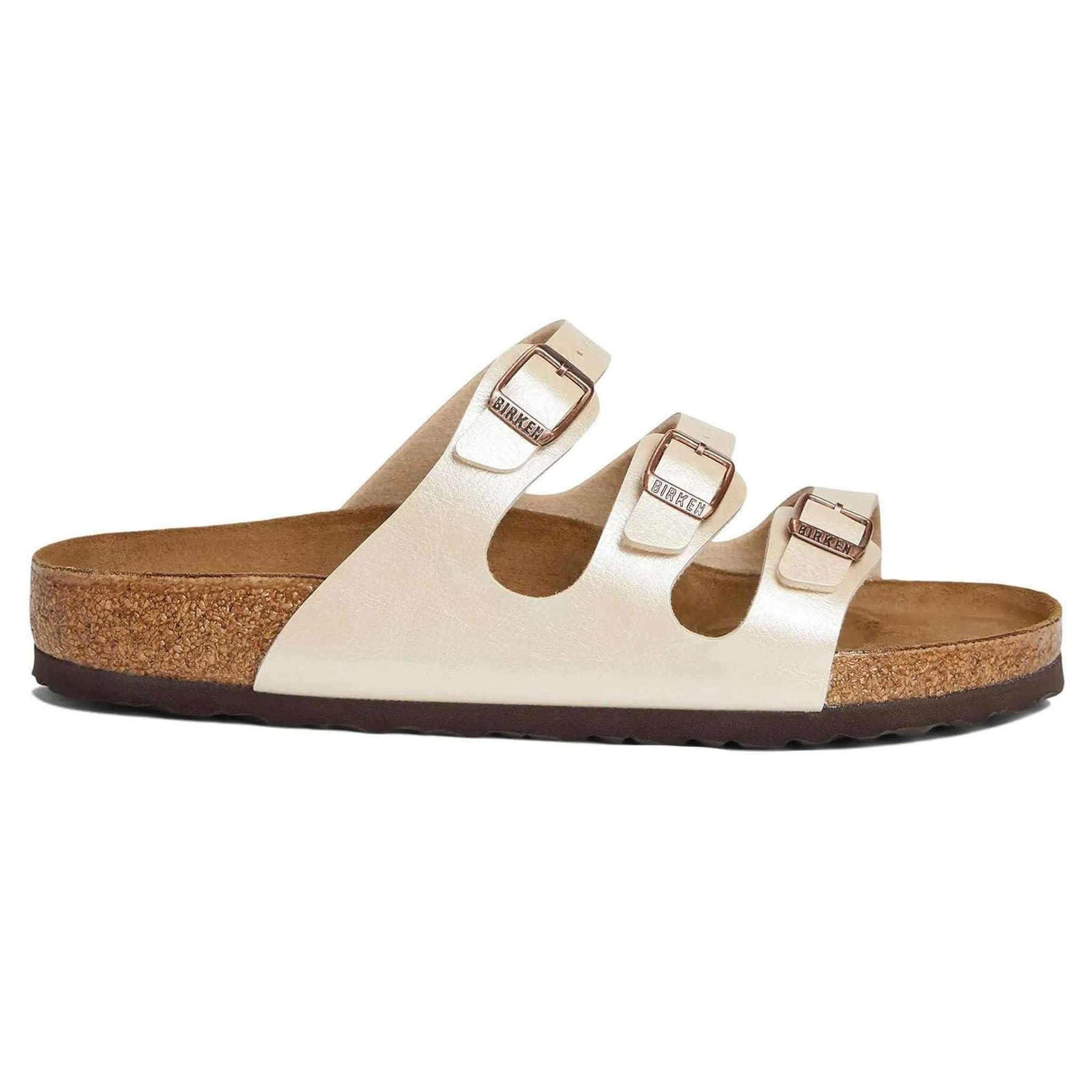 Birkenstock Unisex Florida BS Birko-Flor Graceful Pearl White Sandals 7 W / 5 M US