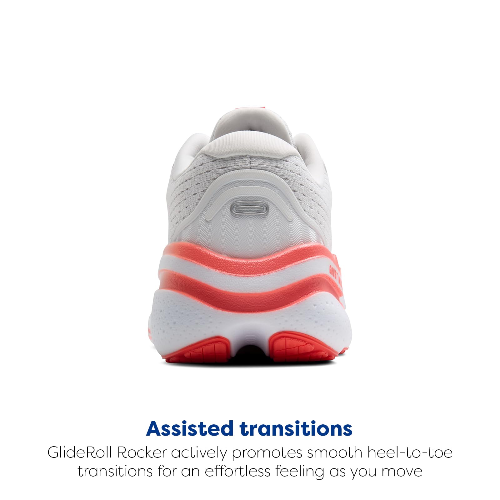 Brooks Women’s Ghost Max 2 Neutral Running & Walking Shoe - White/Hot Coral - 6.5 Medium