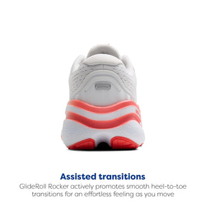 Brooks Women’s Ghost Max 2 Neutral Running & Walking Shoe - White/Hot Coral - 6.5 Medium