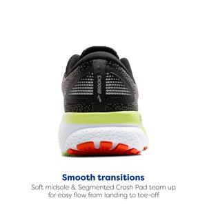 Brooks Men's Ghost 16 GTX Waterproof Neutral Running Shoe - Black/Mandarin Red/Green - 10 Medium