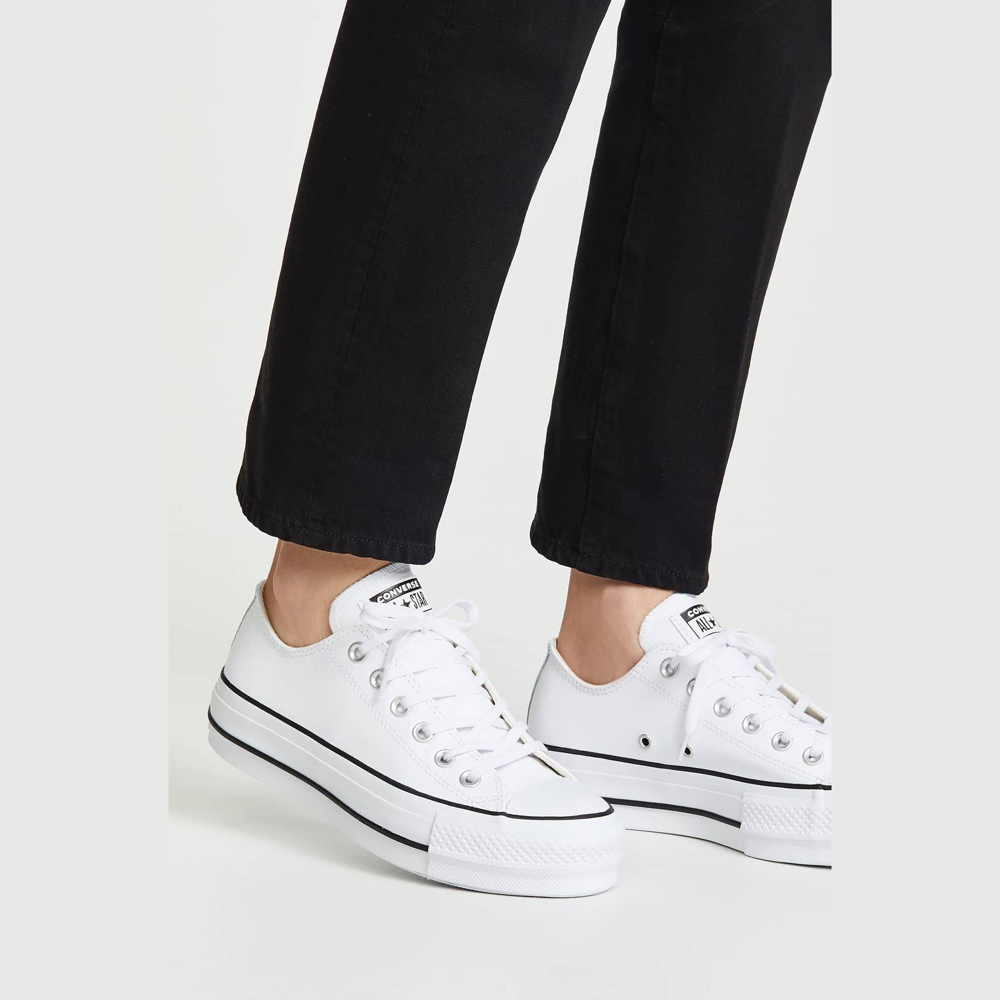 Converse Women's Chuck Taylor All Star Lift Clean Sneaker, White/Black/White, 9.5