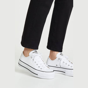 Converse Women's Chuck Taylor All Star Lift Clean Sneaker, White/Black/White, 8.5