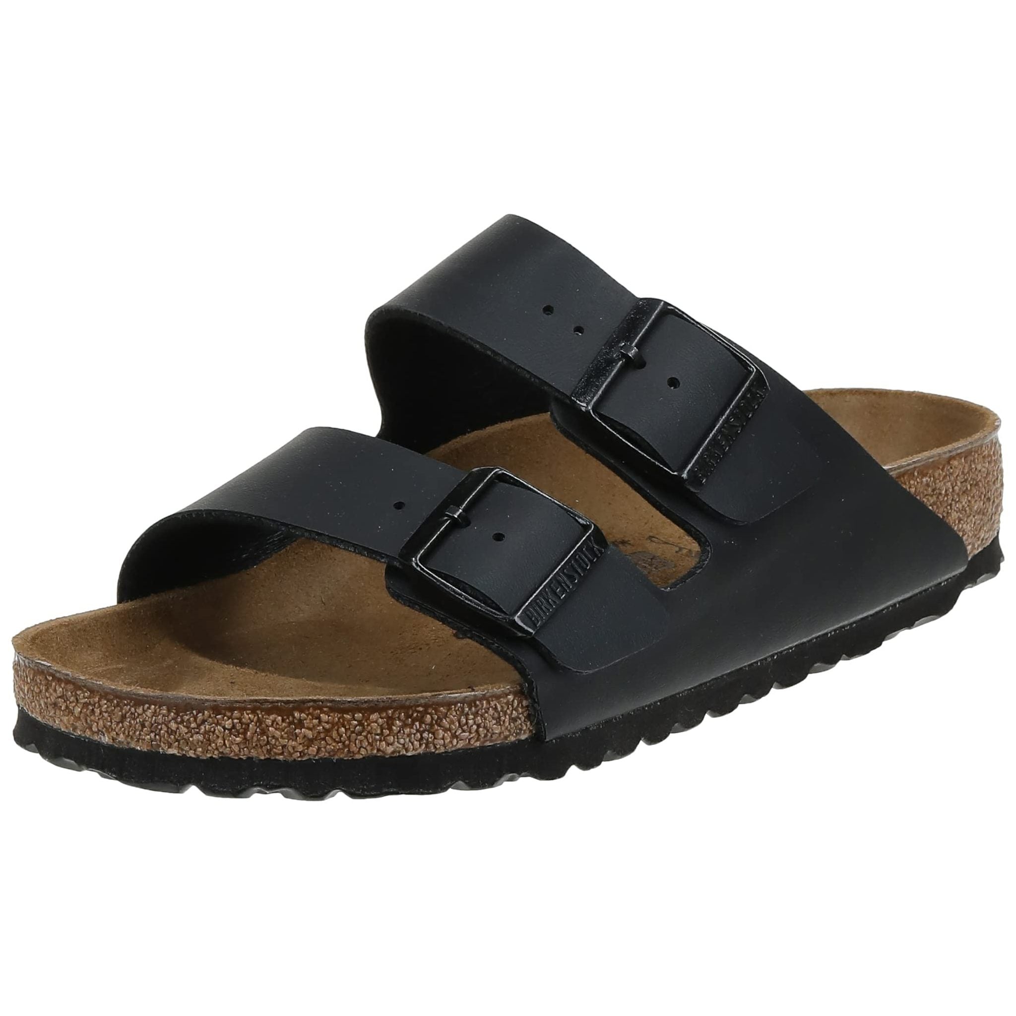 Birkenstock Women's Arizona 2 Strap Soft Cork Footbed Sandal Black 38 M EU Birkenstock