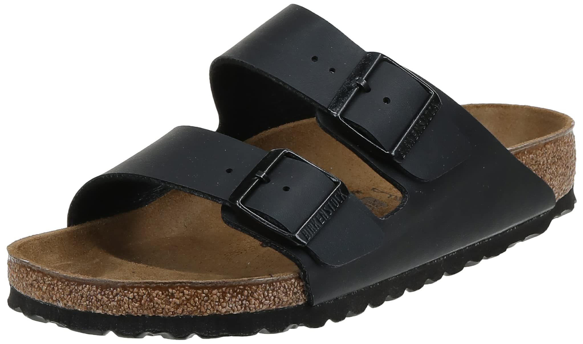 Birkenstock Women's Arizona 2 Strap Soft Cork Footbed Sandal Black 38 M EU